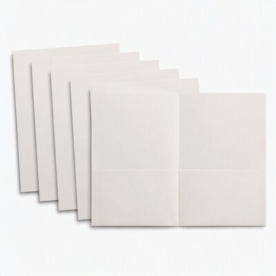 Staples School Grade 2-Pocket Folders, White, Letter-Size Durable Paper File Folders for Classroom & Office Organization, 25/Box