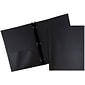 JAM Paper® Plastic Two-Pocket School POP Folders with Metal Prongs Fastener Clasps, Black, Bulk 96/Pack (382ECBLB)