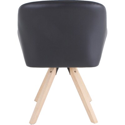 Lorell Natural Wood Legs Modern Guest Chair, Black Vinyl Upholstery (LLR68564)