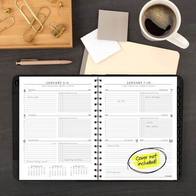 2027 AT-A-GLANCE Executive 8.75" x 6.5" Weekly & Monthly Appointment Book Refill, White/Black (70-908-10-27)