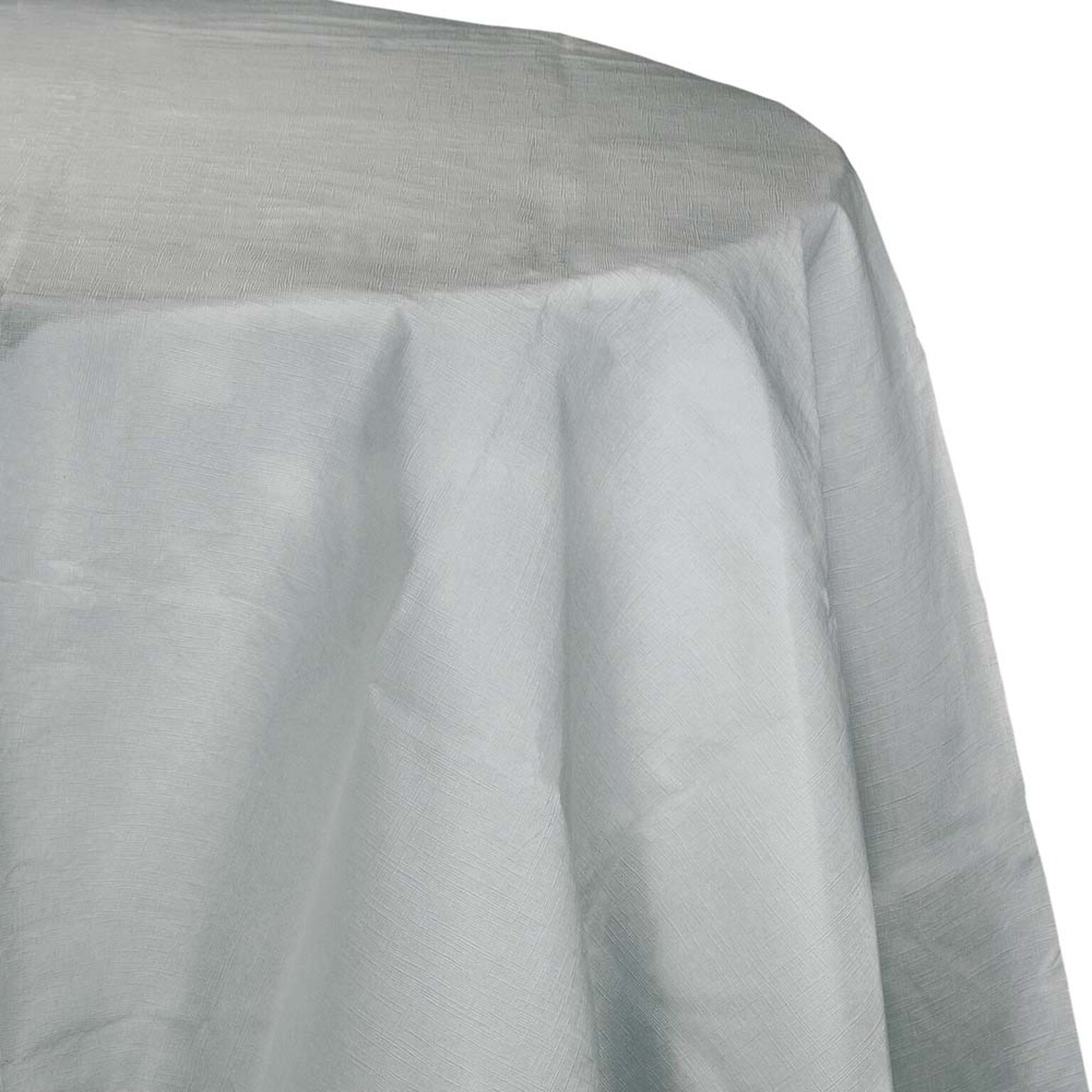 Creative Converting Touch of Color Octy Round Tablecloth, Shimmering Silver, 12/Pack (923281)