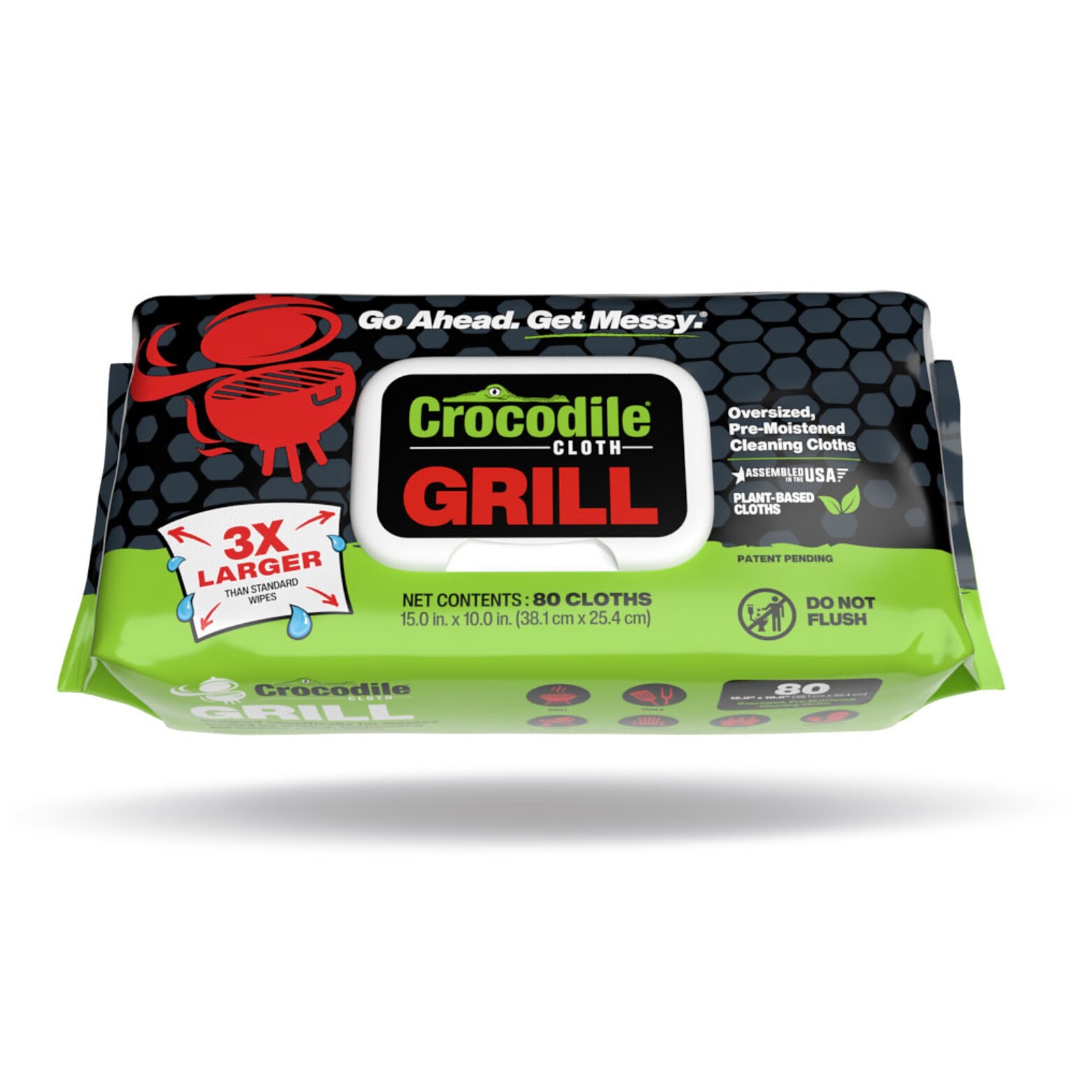 Crocodile Cloth Grill Cleaning Cloths, 15 x 10, 80 Cloths/Pack (6600-080)