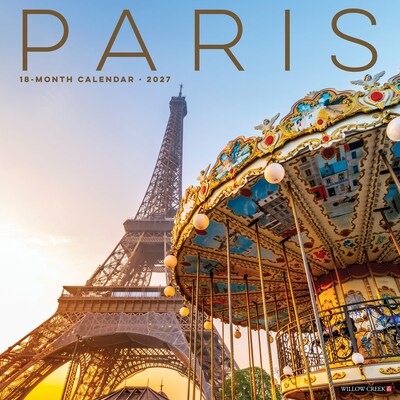 2027 Willow Creek Paris 12 x 12 Monthly Wall Calendar, Assorted Colors (61732)