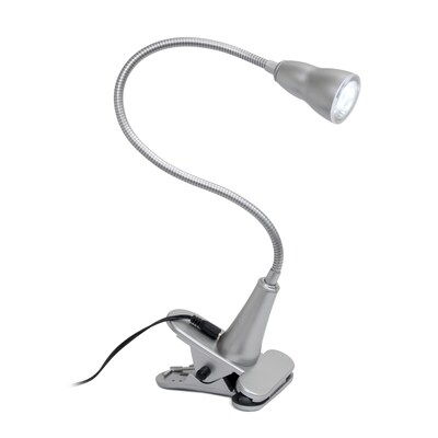 Creekwood Home Sleek Essentials 22.75 Basic Clip On LED Light with Flexible Gooseneck, Silver (CWD-