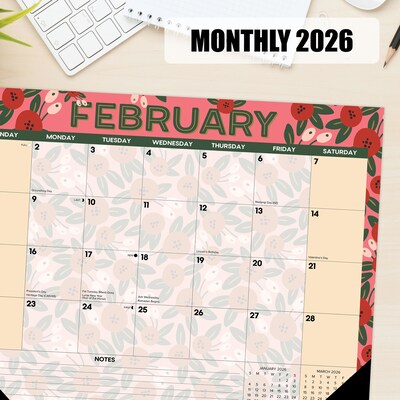 2026 Willow Creek Spring Floral 22" x 17" Monthly Desk Pad Calendar (57278)