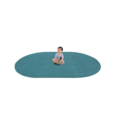 Joy Carpets Endurance Polyester 12' x 7'6" Oval Machine Tufted Rug, Mint (80SS-05)