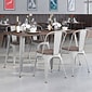 Flash Furniture Metal/Wood Restaurant Dining Table Set, 30.5"H, Silver (CHWDTBCH13)
