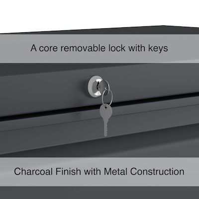 Quill Brand® 2-Drawer Lateral File Cabinet, Locking, Letter/Legal, Charcoal, 42"W (26822D)