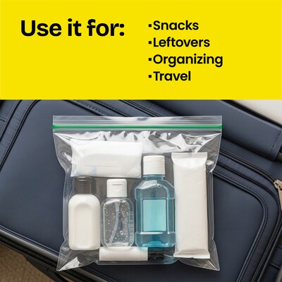Glad Zipper Storage Bags, Quart, 25 Bags/Box (55052)