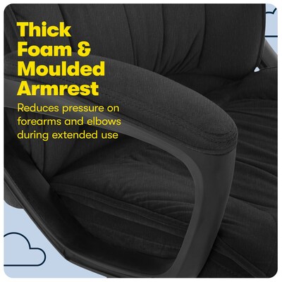 Serta Hannah I Ergonomic Microfiber Swivel Executive Chair, Black (43670D)