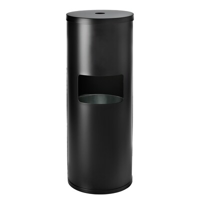 Gritt Commerical Wipe Dispenser Station with 7-Gallon Built-in Trash Can, Black (GRI509-BLK)