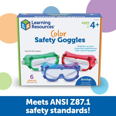 Learning Resources Colored Safety Goggles, Set of 6 (LER2449)