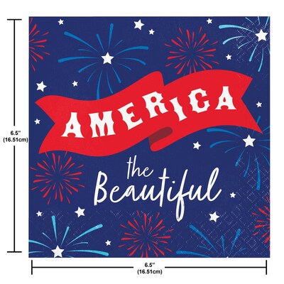 Say Hooray! Lady Liberty Fourth of July Disposable Paper Plates and Napkins Set, 48/Pack (DTC9636E2G)