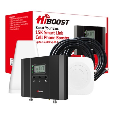 HiBoost 15K Smart Link Cell Phone Signal Booster, Black & White (F20G5SIOT)