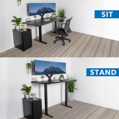 Mount-It! Dual Motor 72"W Electric Adjustable Standing Desk, Black (MI-18122)