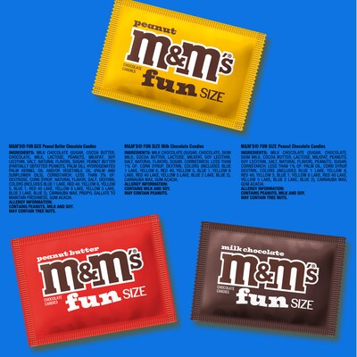 M&M'S Fun-Size Milk Chocolate Candy Variety Pack, 19.41 oz., 35 Pieces (460668)