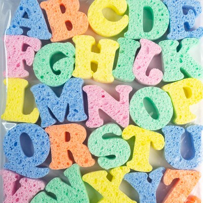 Captain Creative Super Sponges, Uppercase Alphabet, 2", Assorted Colors, 26/Set (APISS18002)