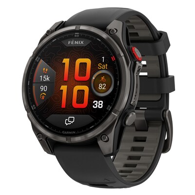 Garmin fenix 8 Pro Sapphire Multisport Smartwatch, GPS, 51mm, Carbon Gray/Pebble Silicone Band (010-03199-00)