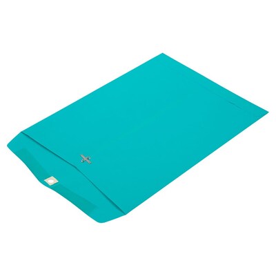 JAM Paper Open End Clasp Catalog Envelope 10" x 13", Sea Blue, 100/Box (900766073)