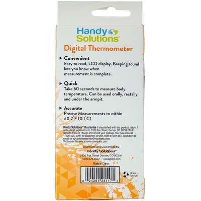 Handy Solutions Digital Thermometer, 12 Thermometers/Box, 12 Boxes/Carton