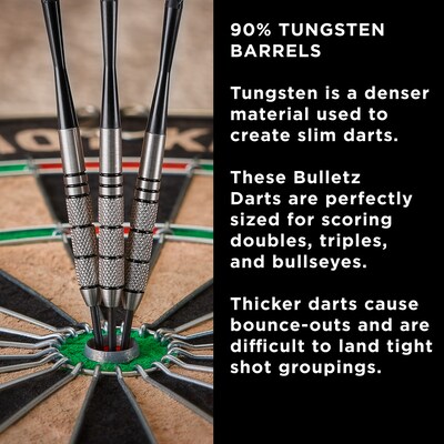 Fat Cat Bulletz 90% Tungsten Steel Tip Darts, 23 Grams (26-4411)