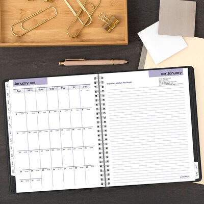 2027 AT-A-GLANCE DayMinder Executive 7" x 8.75" Weekly & Monthly Planner, Faux Leather Cover, Black (G545-00-27)