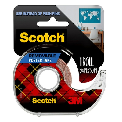 Scotch Poster Indoor Double-Sided Mounting Tape, 0.75 x 4.16 yds., Clear (109)