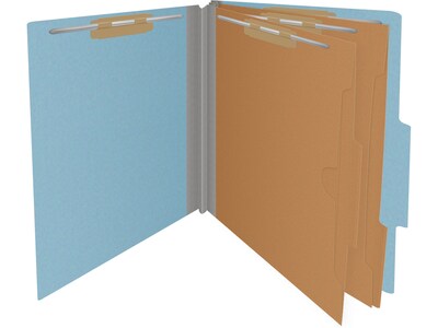 Medical Arts Press Pressboard Classification Folder, 2-Dividers, 2" Expansion, Letter Size, Blue, 10/Box (DV-T42-26-3BLU-PKT)