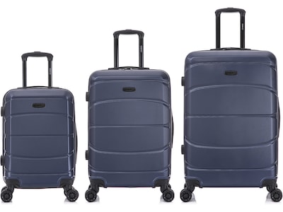 DUKAP Sense 3-Piece Hardside Spinner Luggage Set, Blue (DKSENSML-BLU)