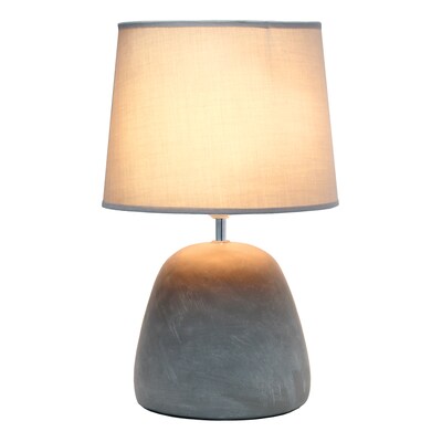 Simple Designs Round Concrete Table Lamp, Gray (LT2058-GRY)