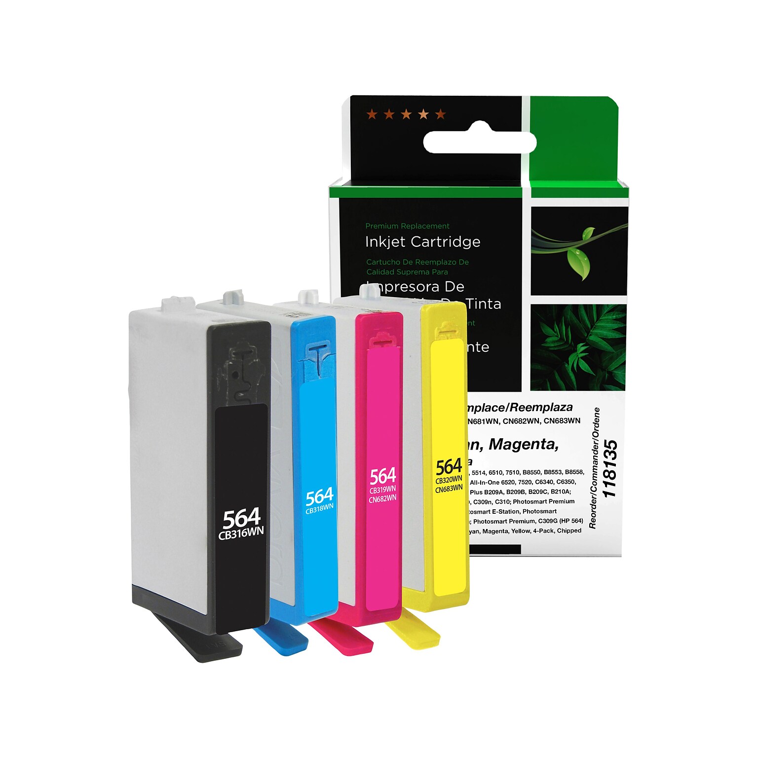 Clover Imaging Group Remanufactured Cyan/Magenta/Yellow/Black Standard Yield Ink Cartridge Replacement for HP 564 (3YQ22AN)