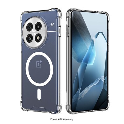 SaharaCase Venture Series MagSafe Wallet Case for OnePlus 13, Shock Absorbing, Clear/Scorpion Black (CP00799)