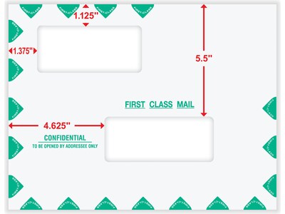 ComplyRight Self-Seal Tax Envelope, 10" x 13", White/Green, 50/Pack (PEB02)