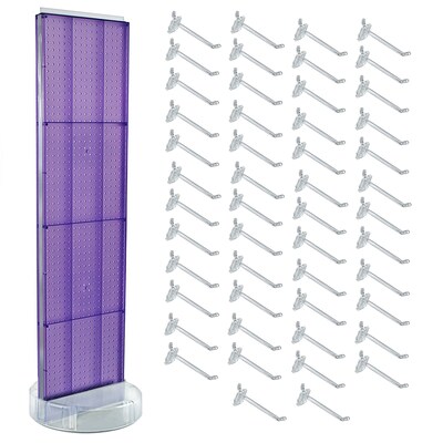 Azar Revolving Studio Base 60 x 16 Pegboard Floor Stand, Purple (700780-PUR-6C50)