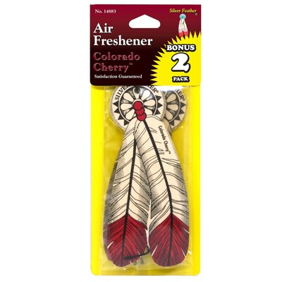 Silver Feather Cherry Scented Air Freshener, Red, 2 Fresheners/Pack, 12 Packs/Box, 12 Boxes/Carton (
