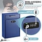 AdirOffice Large Wall Mounted Drop Box with Suggestion Cards, Combination Lock, Blue (631-04-BLU-KC-PKG)