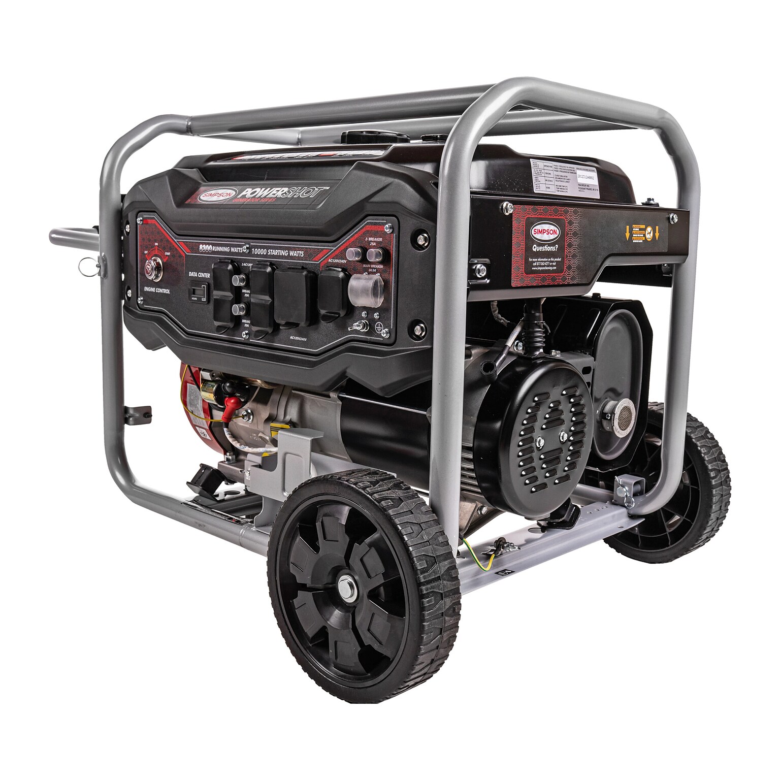 Simpson Strong Tie PowerShot Portable Generator, Electric Start, 8300 Watts, Black (70073)