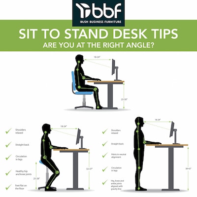 Bush Business Furniture Move 60 Series 48"W Electric Height Adjustable Standing Desk, White (M6S4824WHSK)