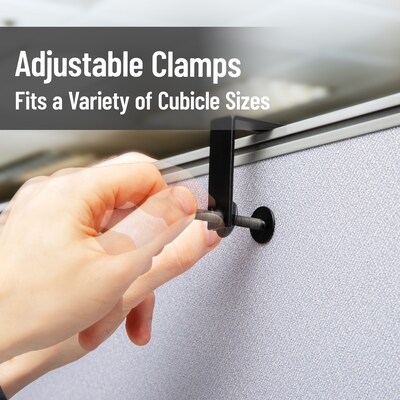 Mind Reader Metal Hanging Cubicle Shelf Organizer, 11.25" x 6.25" x 15.75", Black (CUSHELF-BLK)