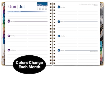 2027 Excello Brands 9" x 11" Weekly & Monthly Standard Planner, Paperboard Cover, Black Gold Marble (FSHN-CY27-8511-34)