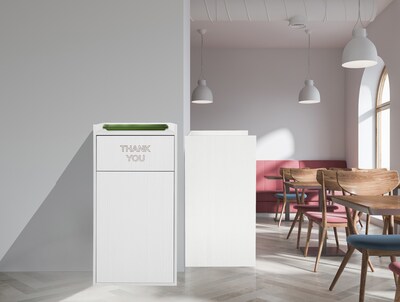 Alpine Industries Wood Trash Can, 40 Gallon, White (476-WHI)
