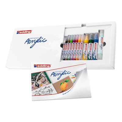 edding Acrylic Paint Marker, Creative Colors, 12/Pack (EDD4CS12B)