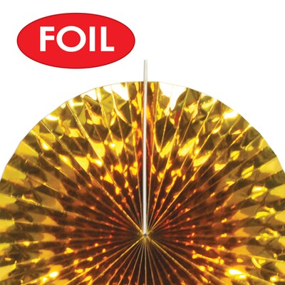 Beistle Decorative Fans, Black & Gold, 2/Pack (53319)