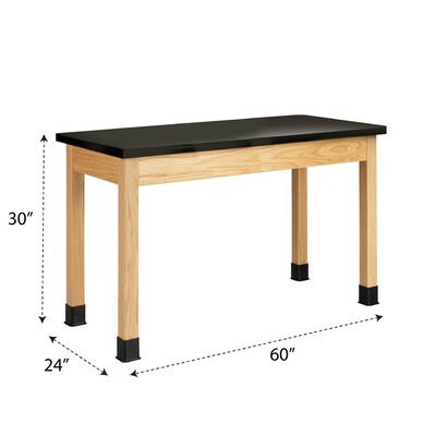 Diversified Woodcrafts School Classroom Rectangular Science Lab Table, 60 x 24, Oak (P7602BK30N)