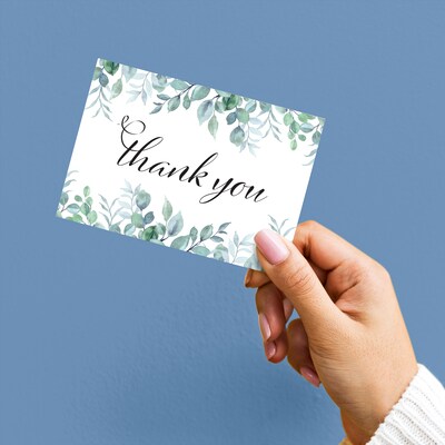 Great Papers Elegant Eucalyptus General Use Thank You Notecard Kits, Multicolored, 24/Pack (2025032)