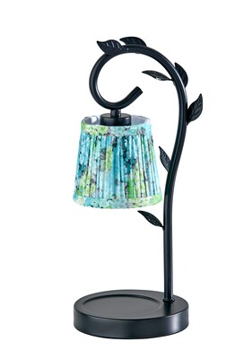 Simplee Adesso Ivy Candlewarmer 14.75 Halogen Table Lamp, Black/Blue Floral (SL1193-07)