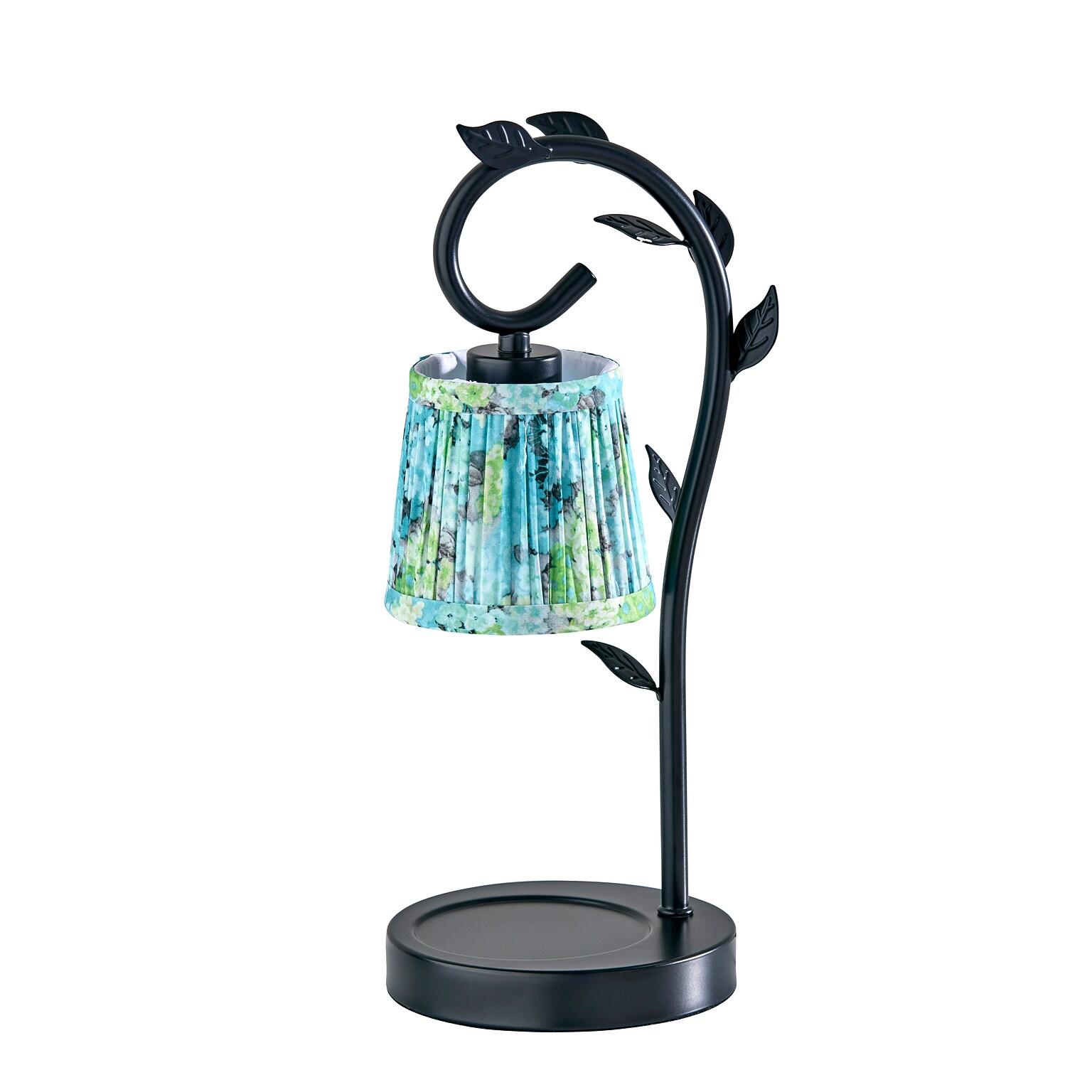Simplee Adesso Ivy Candlewarmer 14.75 Halogen Table Lamp, Black/Blue Floral (SL1193-07)