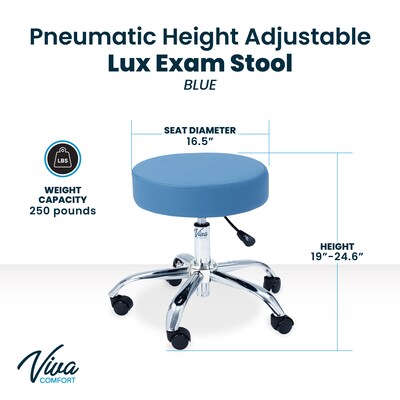 Viva Comfort Armless Vinyl Medical and Lab Stool, Blue (ADI910-01-BLU-MK)