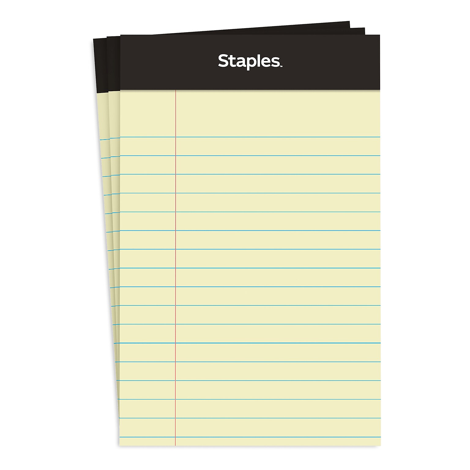 Staples® Mini Legal Notepad, 3.5 x 5.2, Narrow Ruled, Canary, 50 Sheets/Pad, 3/Pack (36312)