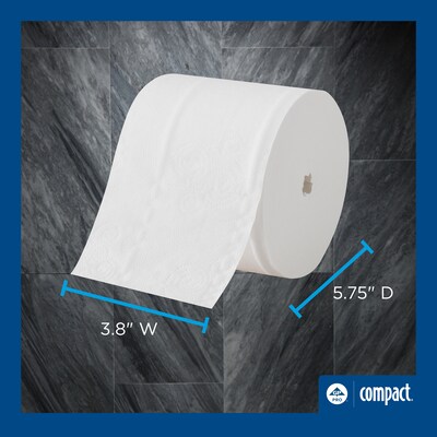 Angel Soft Professional Series Compact Recycled Coreless Toilet Paper, 2-Ply, White, 1125 Sheets/Roll, 18 Rolls/Carton (19372)